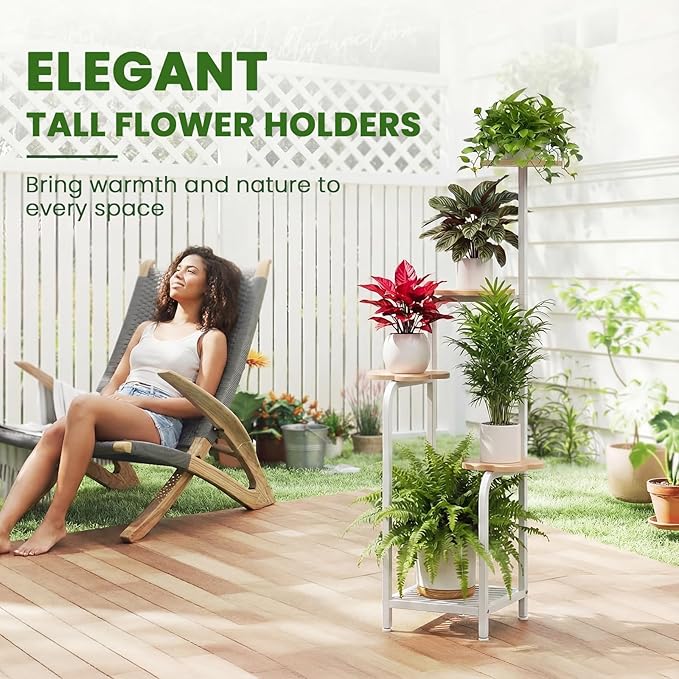 TOSKING 5 Tier Metal Plant Stand Indoor 48''H Tall, Heavy Duty Plant Shelf - Image 9