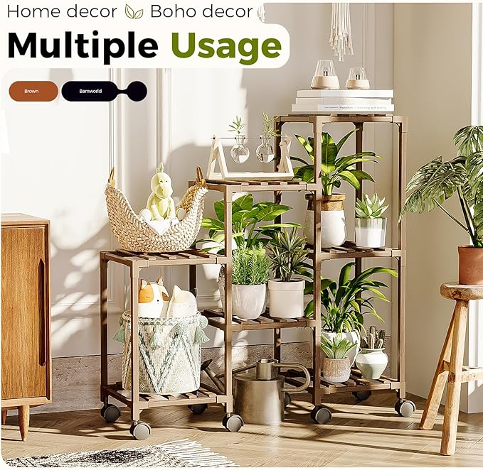 Bamworld Plant Stand with Wheels - Image 3