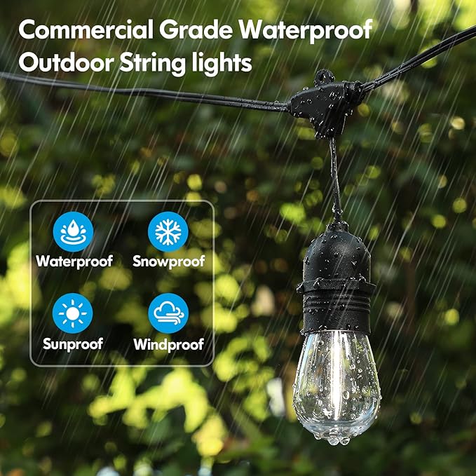 Lakumu 48FT LED Outdoor String Lights - Image 2