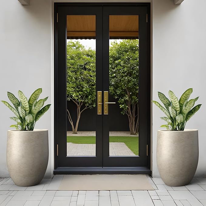 Kante Tall Concrete Planter, 21.7-Inch Height Weathered Concrete Large Indoor - Image 3