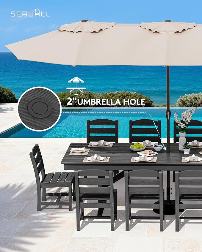SERWALL 11 Piece Outdoor Dining Set - Image 5