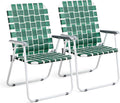 VINGLI Patio Lawn Webbed Folding Chairs Outdoor Beach Portable Camping Chair by VINGLI