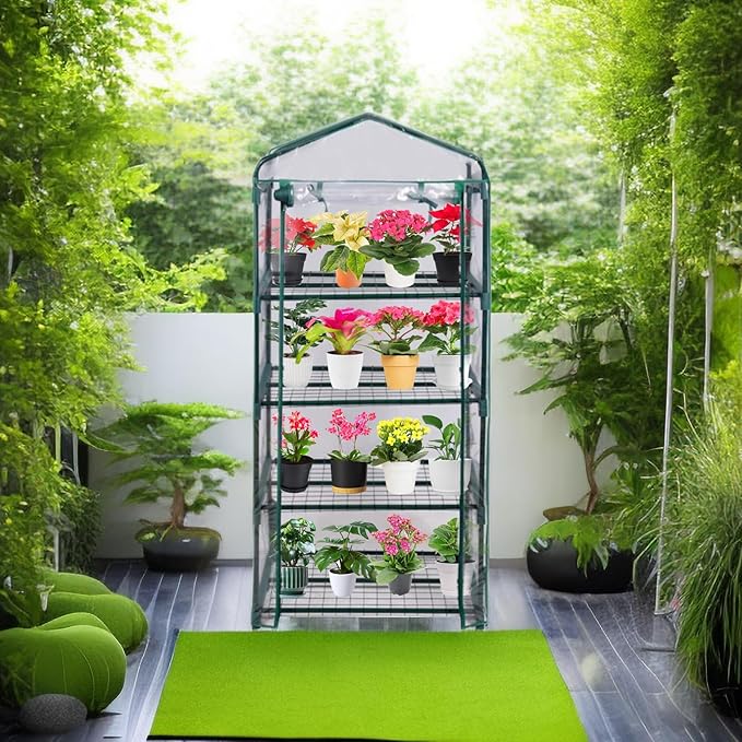 Mini Greenhouse for Indoor Outdoor, Plant Green House 4-Tier Rack Stand - Image 9