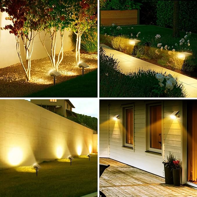 Solar Spot Lights Outdoor Waterproof IP65, 2-in-1 Solar Landscaping Spotlights - Image 2