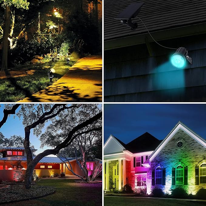 T-SUNUS RGB Solar Spot Lights Christmas, Metal Color Changing Landscape - Image 7