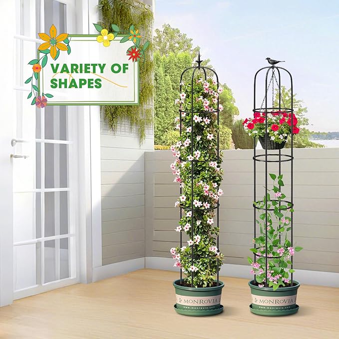Tower Obelisk Garden Trellis for Climbing Plant，6.3FT/75.6" Rustproof Metal - Image 8