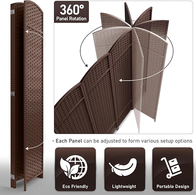 Sorbus 4 Panel Room Divider 6 ft. Tall - Image 7