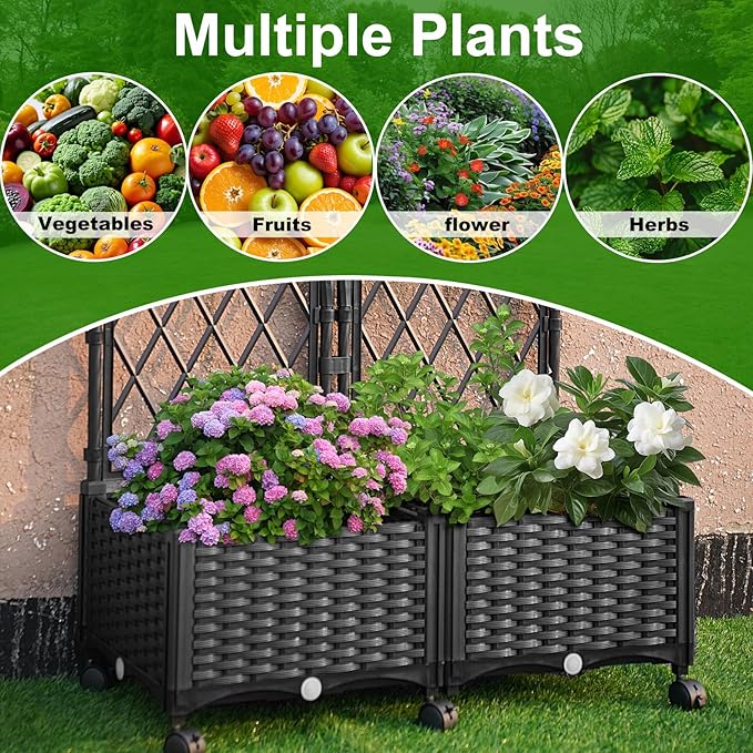 Raised Garden Beds with Screen Outdoor, Garden Trellis - Image 4
