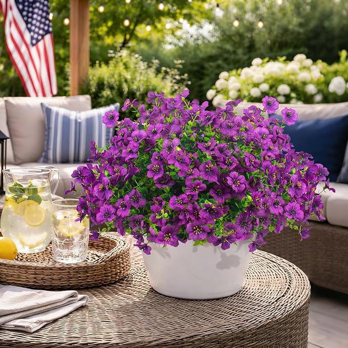 20 Bundles Artificial Flowers for Outdoors, UV Resistant Fake Plants Flowers - Image 5