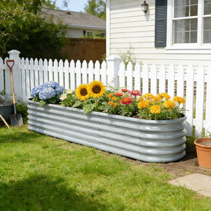 4-Pack Galvanized Raised Garden Bed 8x4x1.5 | 10x2x1.5 ft, Modular Raised - Image 8