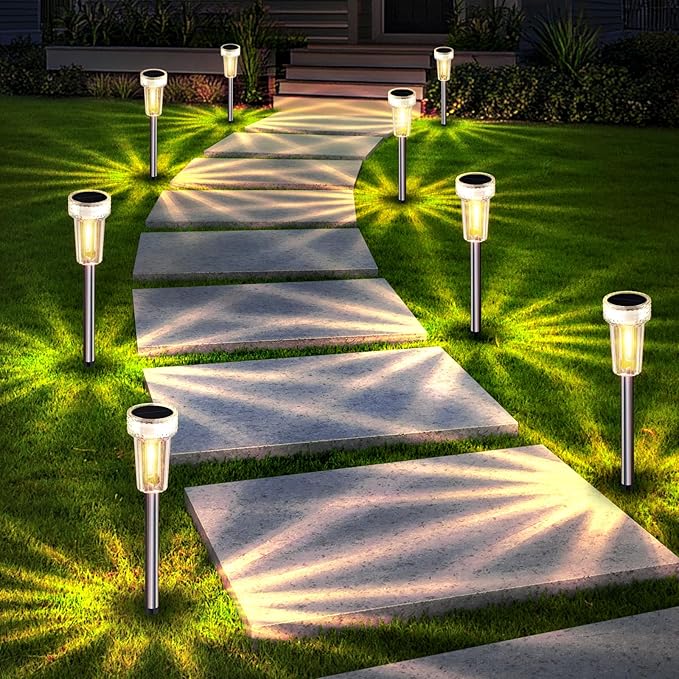 Mancra Solar Lights Outdoor Waterproof, 8 Pack Stainless Steel Tungsten Bulb - Image 8