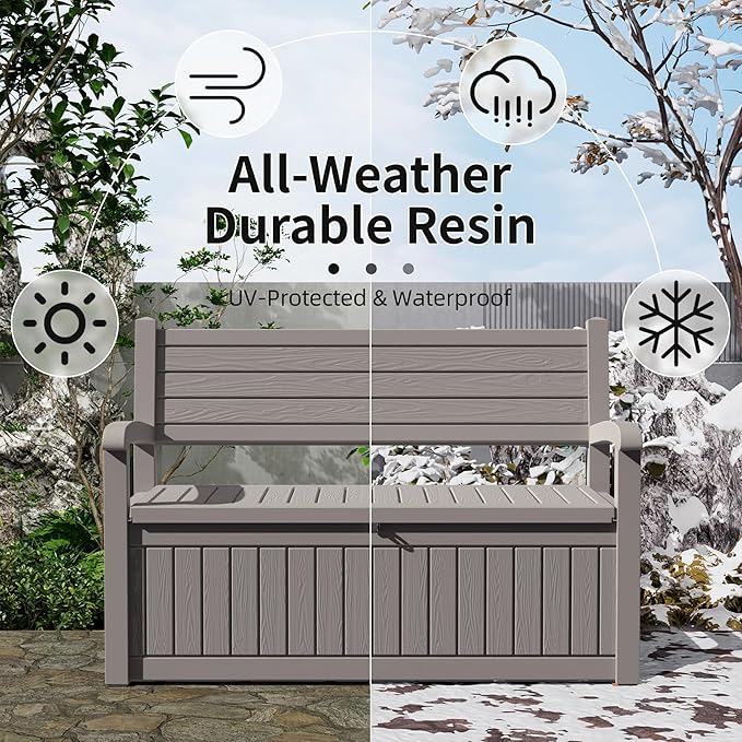 DRATO 75 Gallon Storage Bench Deck Box Outdoor Indoor, Lockable Durable - Image 4