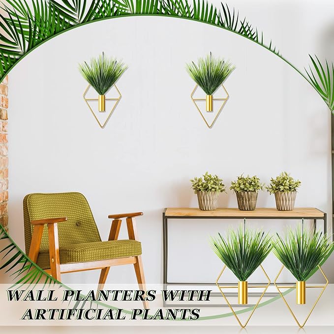 2 Pieces Gold Wall Decor Hanging Planters - Image 8