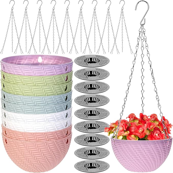 Foraineam 10 Pack Mini Hanging Planters Garden Self-Watering Flower Plant Pot by Foraineam