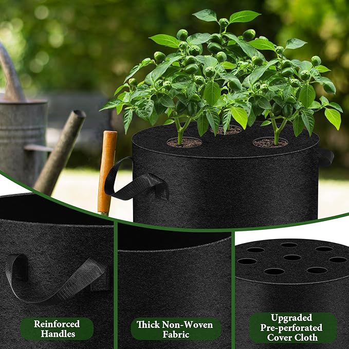 3 Pack 10 Gallon Grow Bags - Image 3
