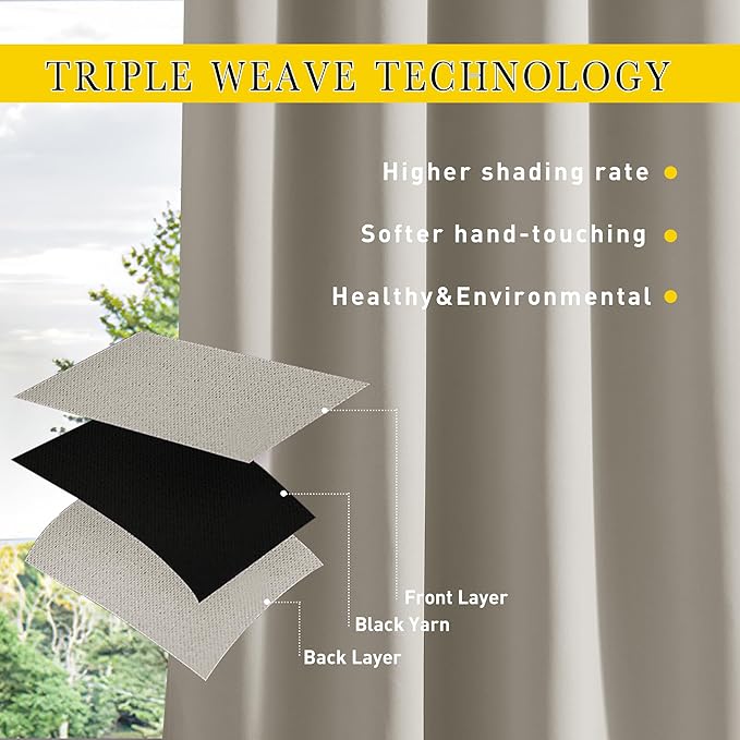 NICETOWN 2 Panels Gazebo Curtains Outdoor Waterproof & Windproof, Top & Bottom - Image 5