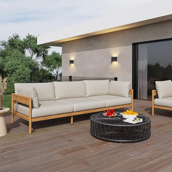 Acanva Modern Outdoor Patio Furniture Set, All-Weather Aluminium Conversation - Image 3