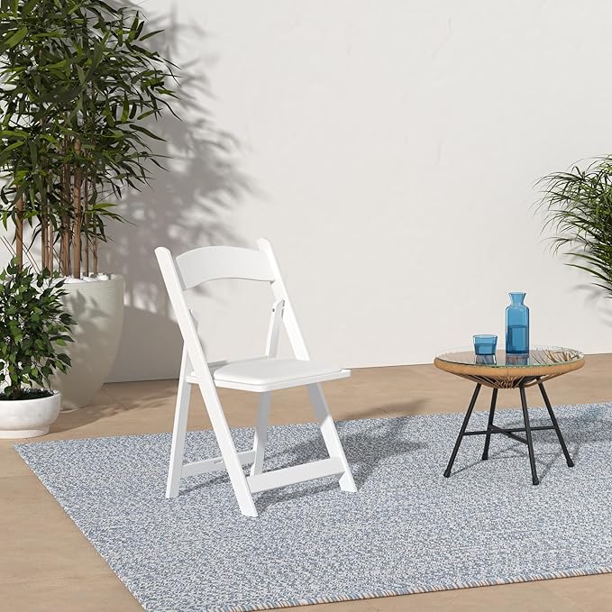 SIMPLEX 12 White Folding Chairs – Resin Stackable Foldable Chairs - Image 2