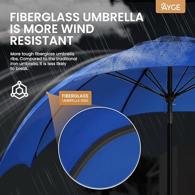 Ayge 9FT Large Outdoor Patio Umbrella Market Table Umbrella-UV Resistant - Image 4
