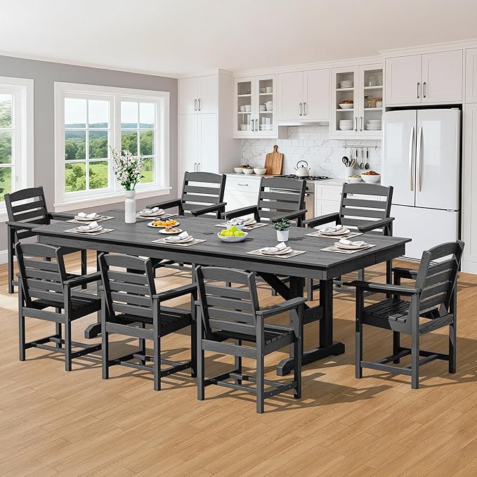 SERWALL 9 Piece Outdoor Dining Set - Image 9