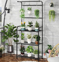 Plant Stands Outdoor with Hooks, Metal Tall Plant Shelves Indoor by Ekisemio