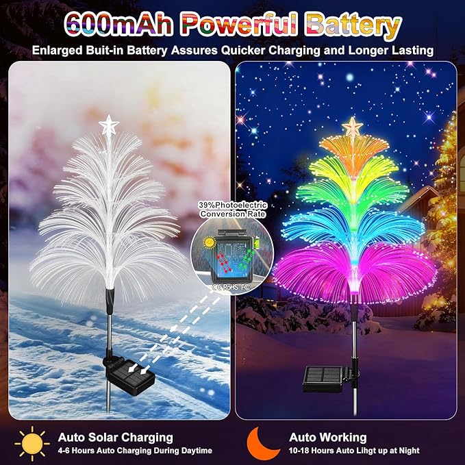 Solar Garden Lights Waterproof 3 Pack 7 Color Changing Outdoor Decorative - Image 4