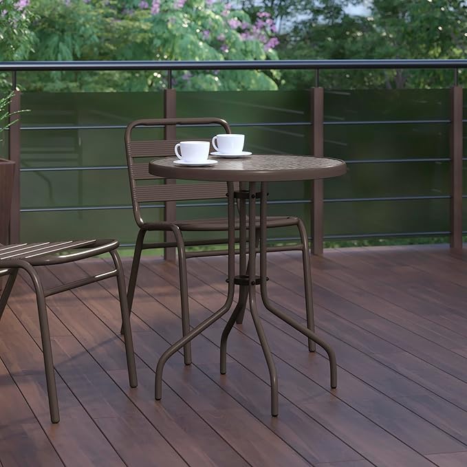Flash Furniture Bellamy 23.75'' Round Tempered Glass Metal Table - Image 6