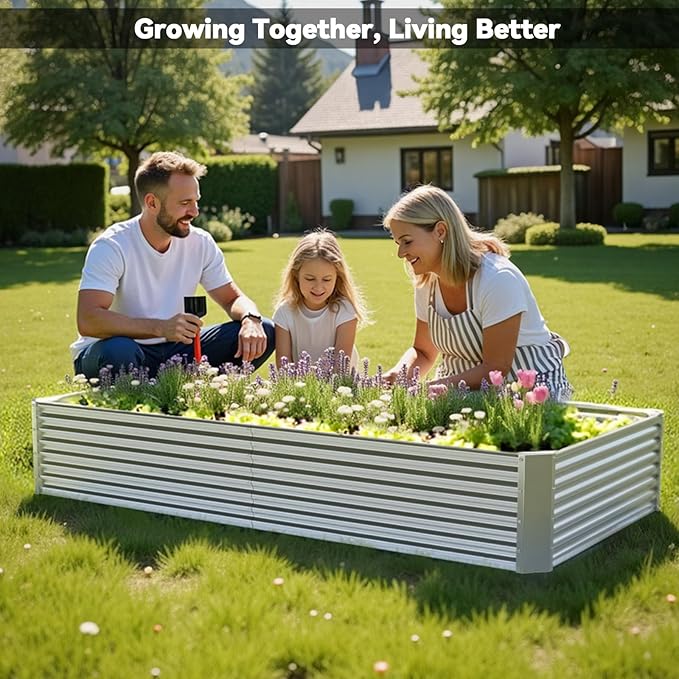 3 Pack 6x3FT Raised Beds for Gardening, Corrugated Galvanized Steel Raised - Image 2