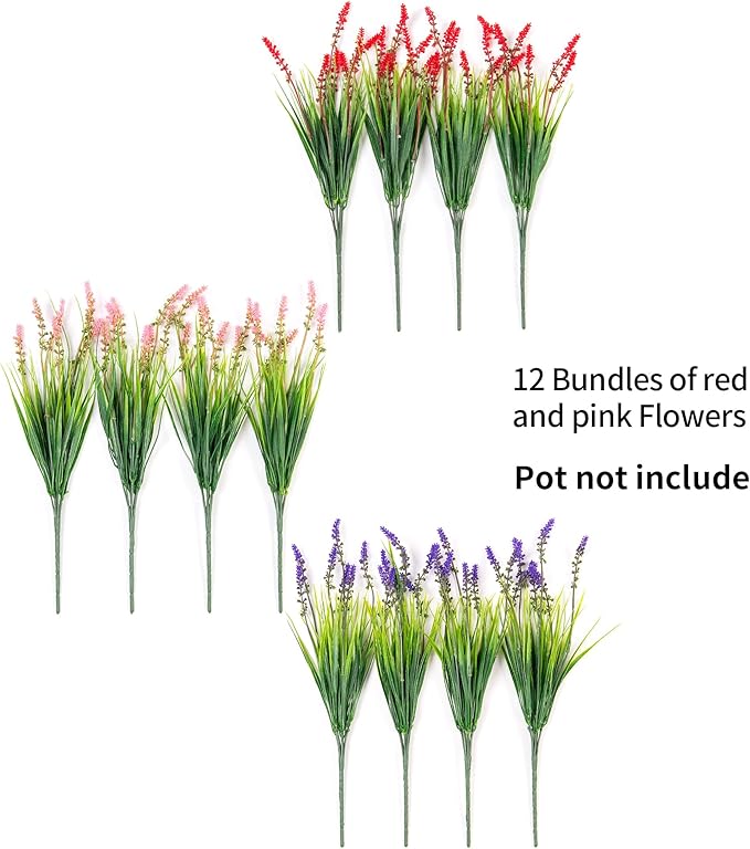Artificial Faux Plants Flowers for Outdoor Decorations, Fake Monkey Grass for - Image 6