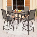 PHI VILLA 5 Piece Outdoor Bar Set, High Top Patio Table and Chairs by PHIVILLAThepioneerofcomfortablehouseholdsupplies