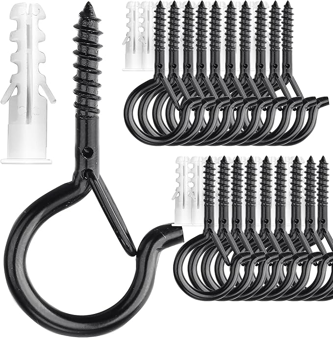 PlusRoc 20 Pack Ceiling Hooks for Hanging Plants Outdoor String Lights Heavy by PlusRoc