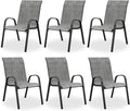 Patio Dining Chairs Set of 8, Outdoor High Stacking Chairs，Breathable Seat by VonzoyHome