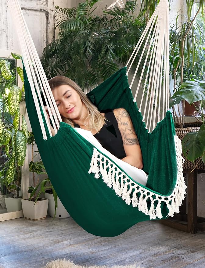 Chihee Hammock Chair Hanging Swing Max 500 Lbs 2 Cushions Included Metal - Image 2