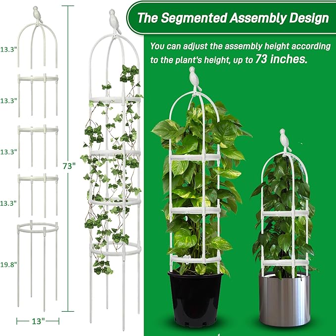 Garden Trellis for Climbing Plants, Rustproof Metal Pipe - Image 3