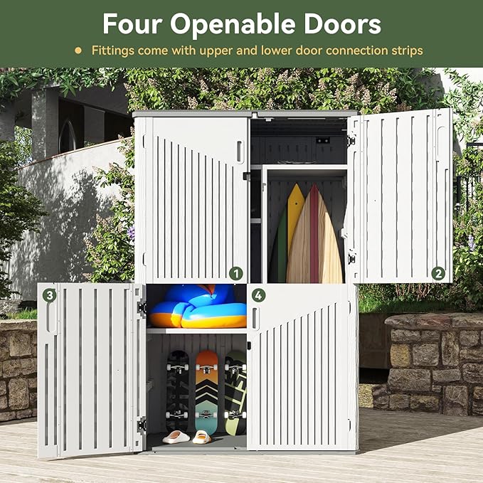 Aoxun Outdoor Storage Shed, 64 Cu.Ft Vertical Storage Sheds Outdoor - Image 3