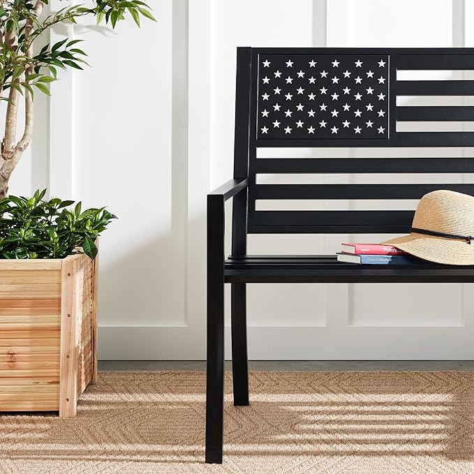 Best Choice Products Outdoor Bench 2-Person Steel Indoor/Outdoor Bench - Image 3