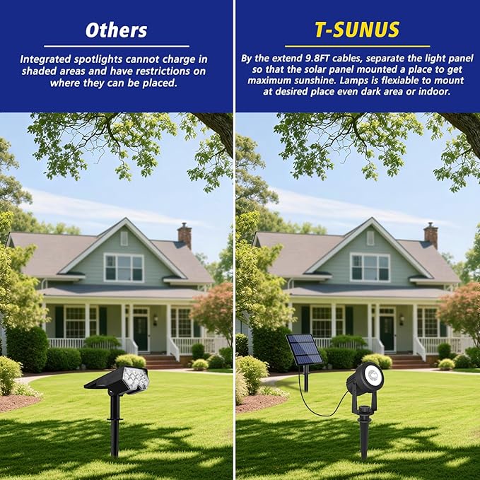 T-SUNUS RGB Solar Spot Lights Christmas Outdoor 6-in-1, Color Changing - Image 3
