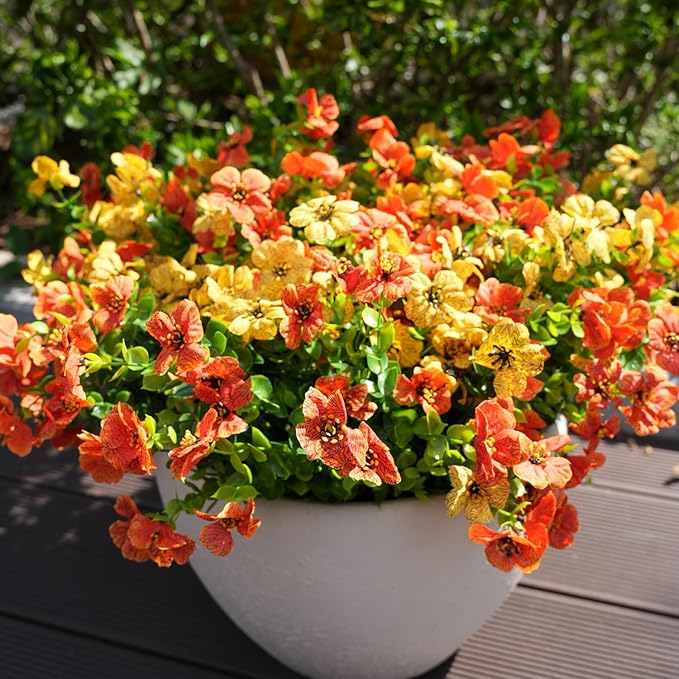 Artificial Flowers for Outdoor, UV Resistant Fake Silk Flowers, Realistic Faux - Image 6