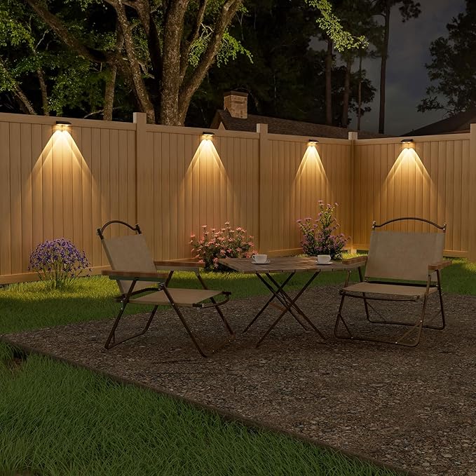 NIORSUN Solar Fence Lights, 8 Pack Solars Deck Light, Warm White Color - Image 2