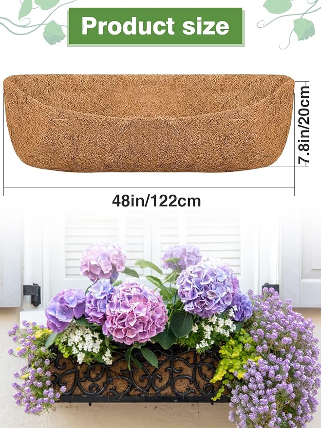 48in Coco Liners for Window Planter Box - Image 5