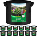12-Pack 1 Gallon Thickened Non-Woven Grow Bags, Aeration Fabric Pots by JNYONG