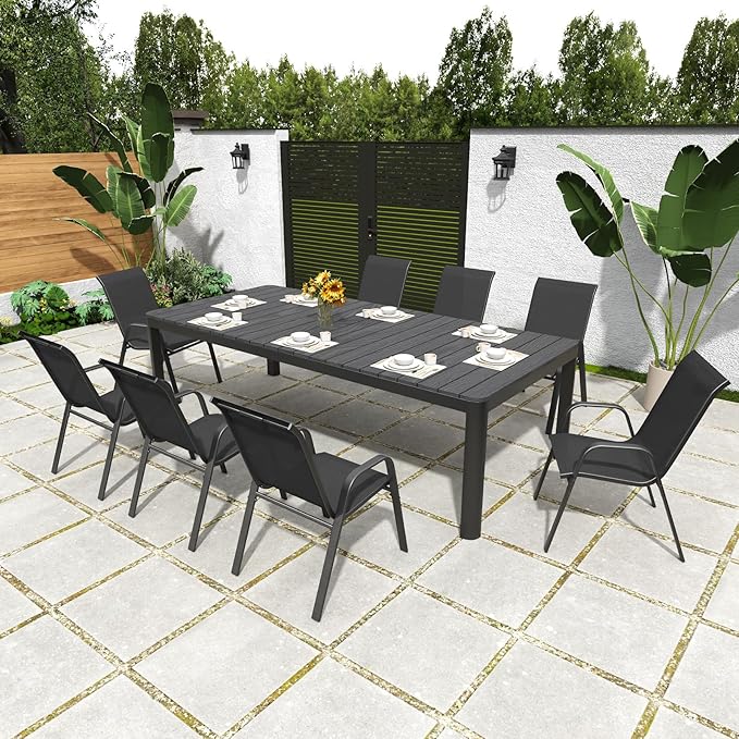 Patio Chairs Set of 6, Stackable Outdoor Dining Chairs - Image 8