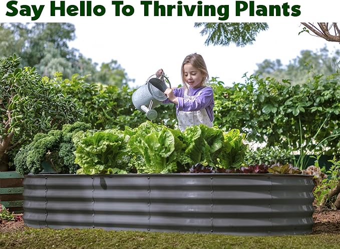 Plant & Plot Galvanized Raised Garden Beds Outdoor // 6×3×1 ft Planter Raised - Image 4