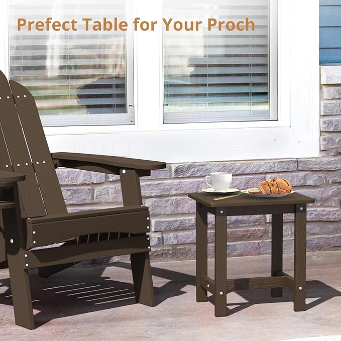 LUE BONA Outdoor Side Table Set of 2, HDPS Small Outdoor Table, Adirondack Side - Image 5
