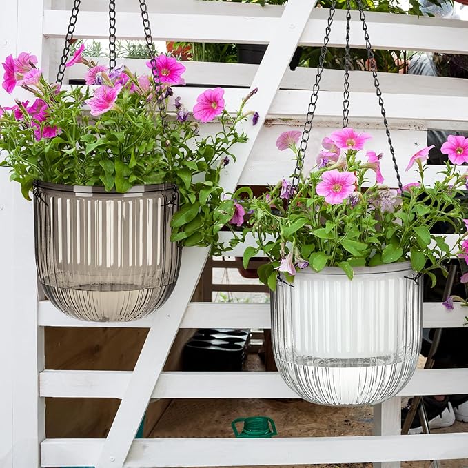 Maxcheck 4 Pcs Self Watering Hanging Planters Indoor Gift 6.5'' 4.5'' Hanging - Image 5