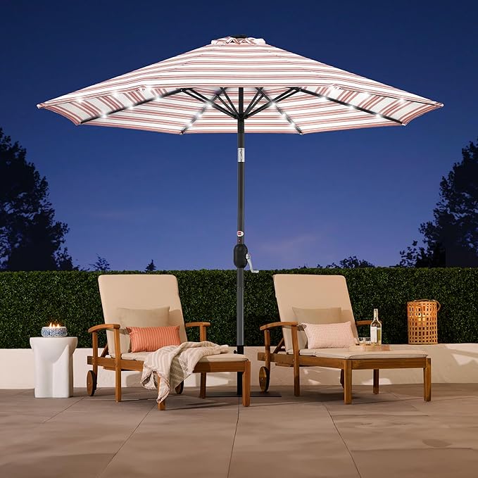 Best Choice Products 10ft Solar Polyester LED Lighted Patio Umbrella w/Tilt - Image 5