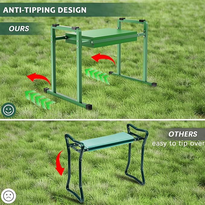 FLINTER Garden Kneelers Seat, Stable and Save Tip-Resistant Design 10.2" Wider - Image 2