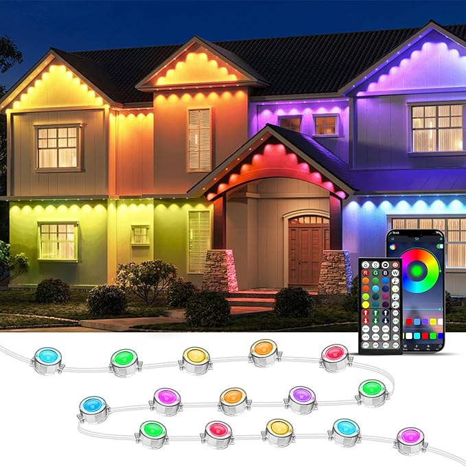20FT Permanent Outdoor Lights, RGB LED Eaves Lights by Unknown