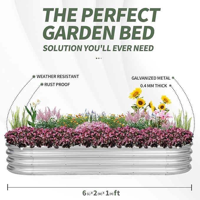 1MORE Galvanized Raised Garden Bed- Planter Garden Boxes Outdoor, Raised Beds - Image 5