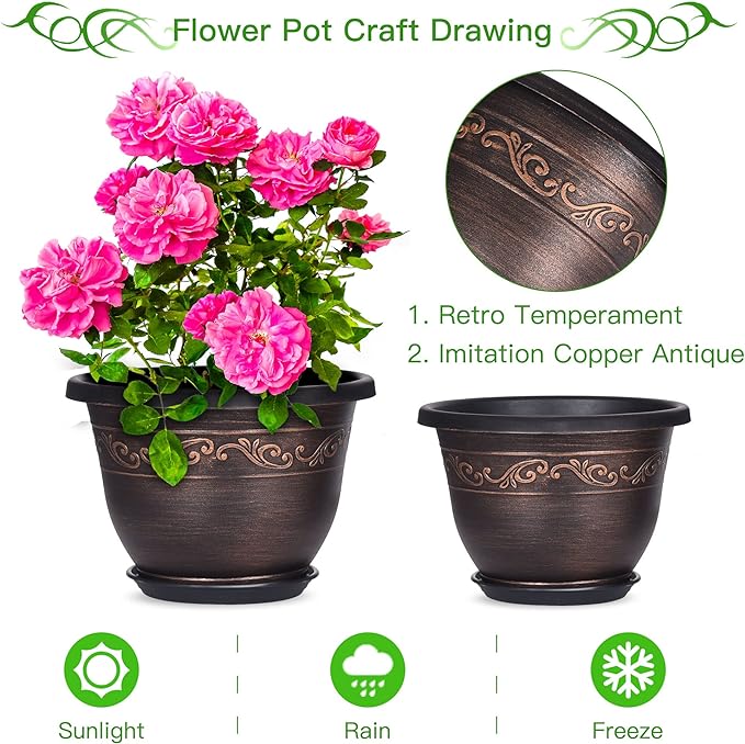Plastic-Plant-Flower-Planters-12 Inch - Image 3
